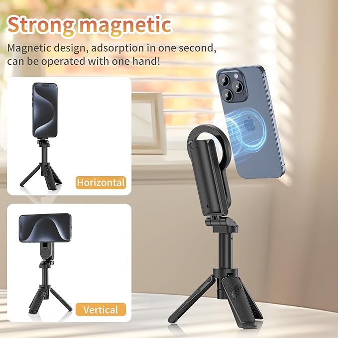 WIRSENS Magnetic Phone Tripod with Wireless Grip – Stability Meets Freedom
