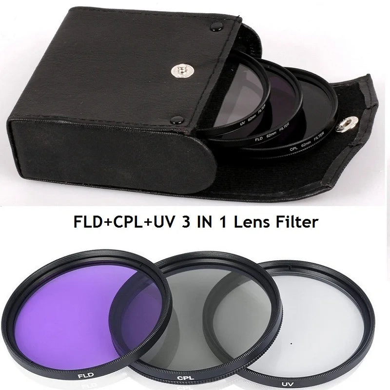 WIRSENS 67MM UV+CPL+FLD 3 in 1 Lens Filter Set with Bag