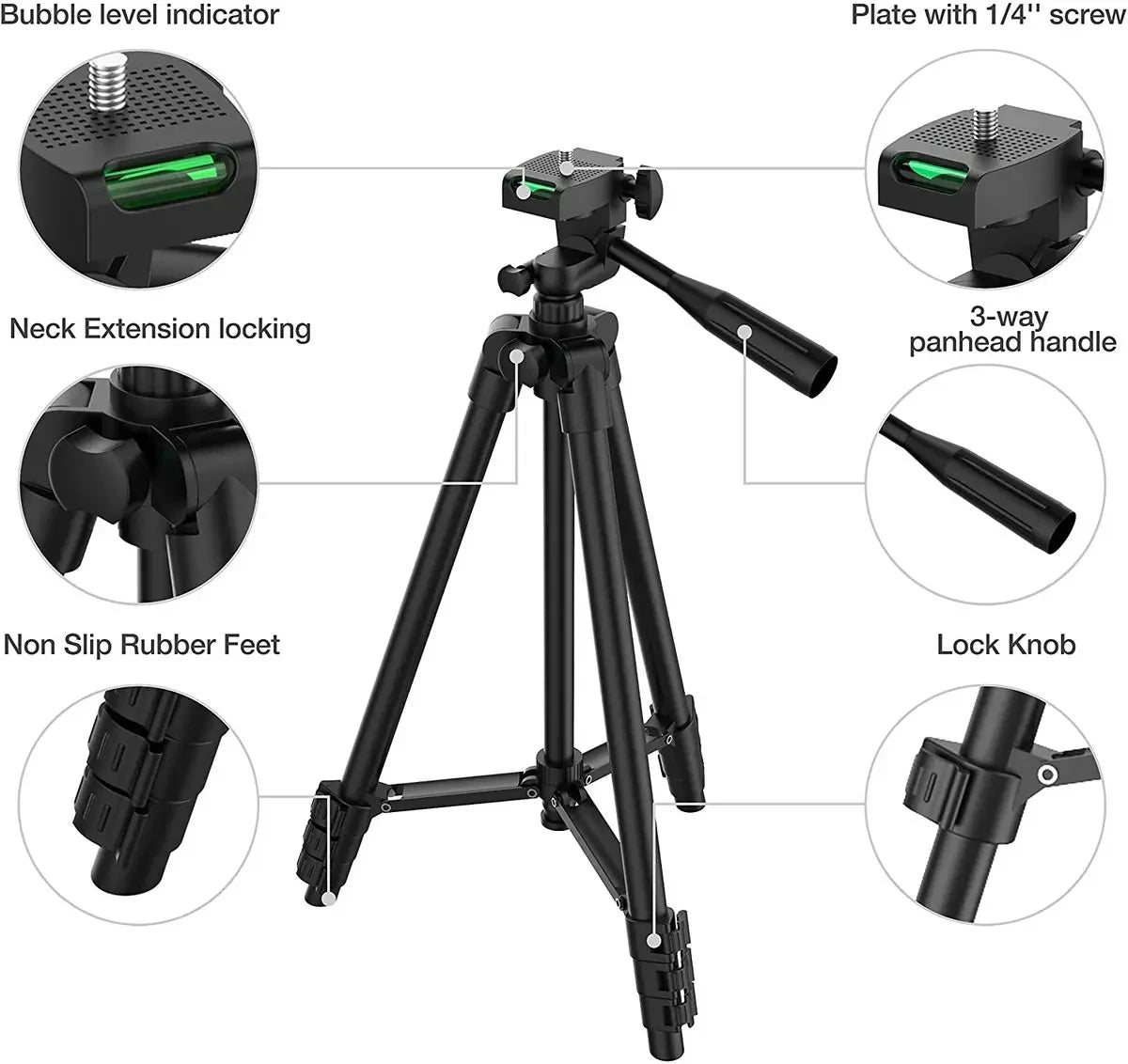 WIRSENS universal Smartphone Tripod – 100 cm + Bluetooth Remote
