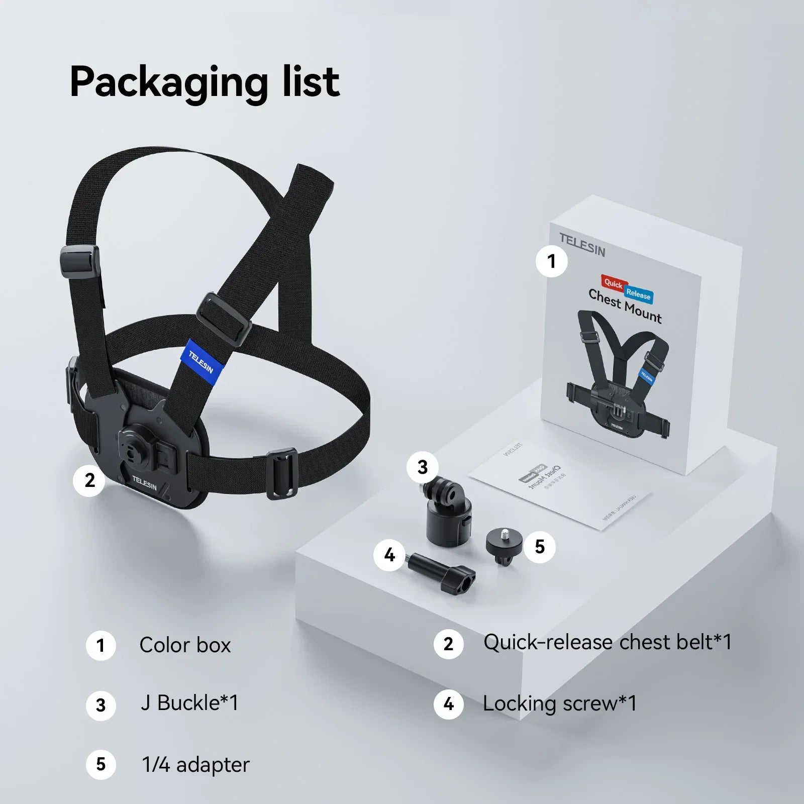 WIRSENS Chest Mount Harness – Hands-Free POV Shooting for Action Cameras and Smartphone