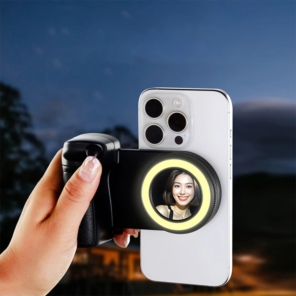Wirsens Bluetooth Selfie Grip with Light & Mirror - Perfect Selfies