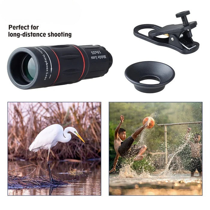 WIRSENS Universal 18x25 Monocular Zoom HD Optical Cell Phone Lens