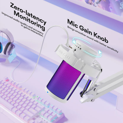 WIRSENS Gamerwave USB Microphone Gaming Mic Condenser Mic RGB Mic
