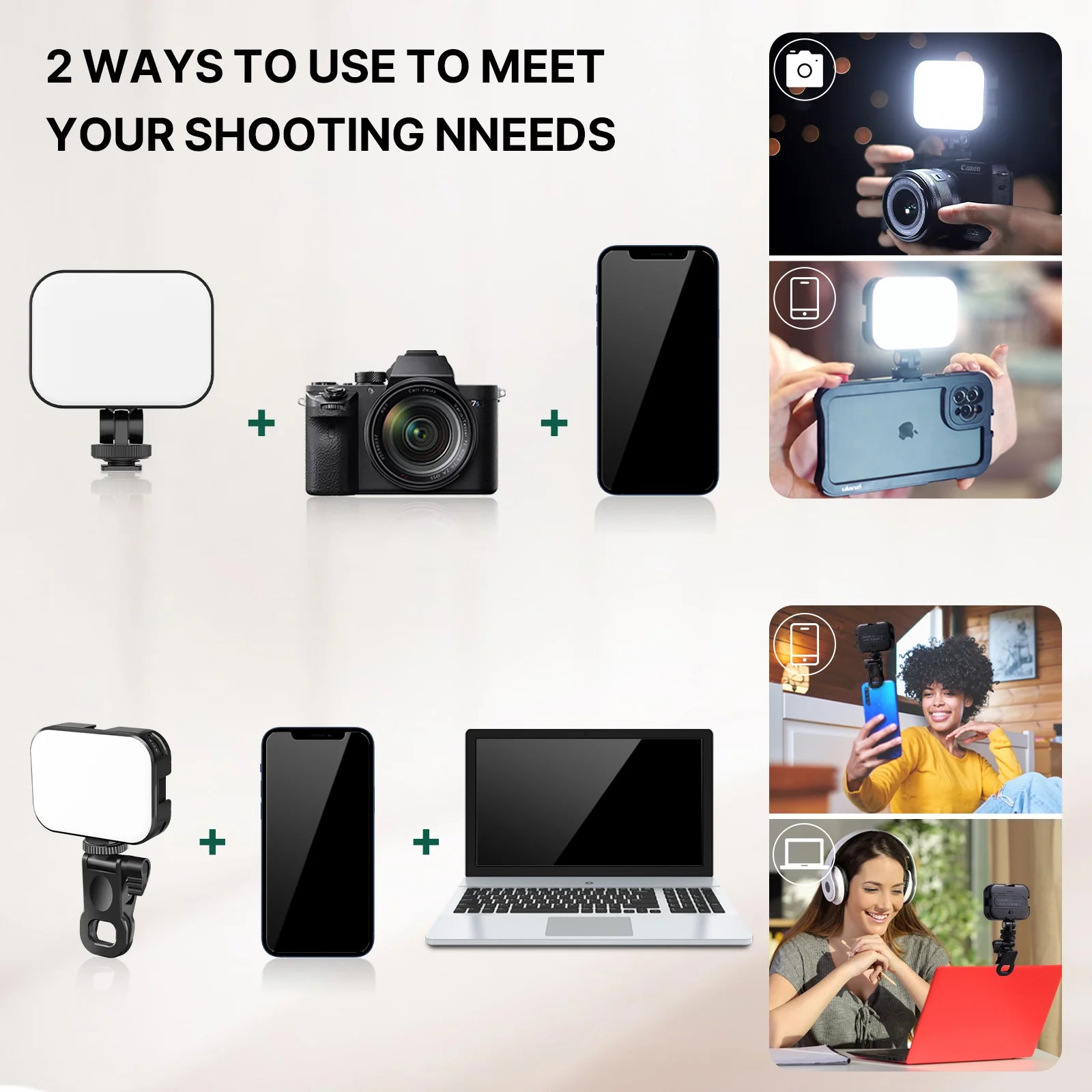 Wirsens LED Light – Professional Selfie & Video Lighting for Smartphone, Laptop, and Tablet (with Clip)