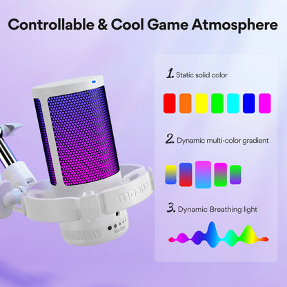 WIRSENS Gamerwave USB Microphone Gaming Mic Condenser Mic RGB Mic