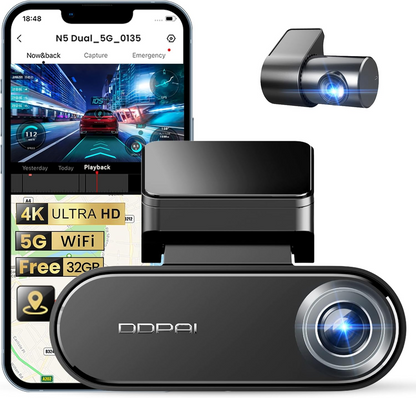 WIRSENS N5 Dual Dash Cam – 4K Ultra HD Protection, Front & Rear